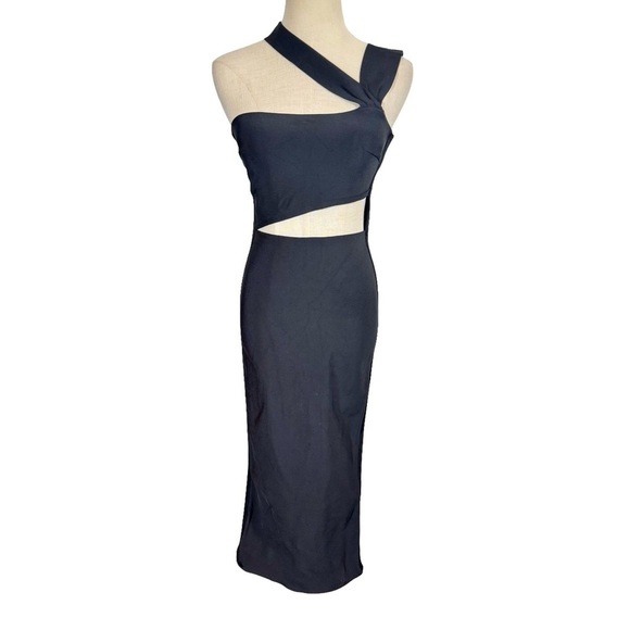 House of CB Aina Black Cut Out Bandage Midi Dress - Picture 3 of 16